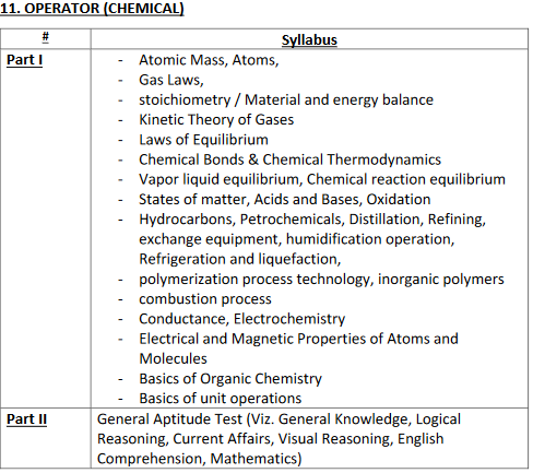 OPERATOR CHEMICAL