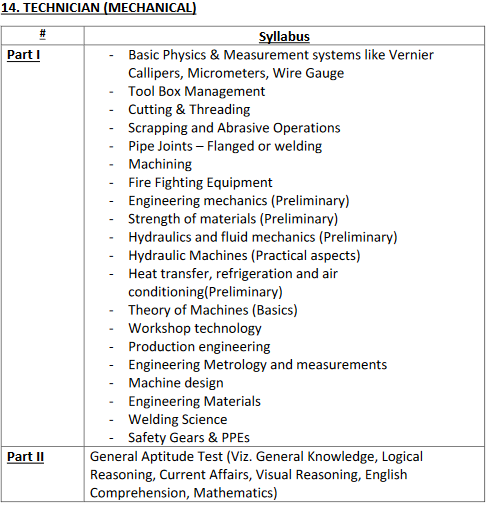 TECHNICIAN MECHANICAL