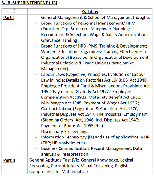 JUNIOR SUPERINTENDENT HR