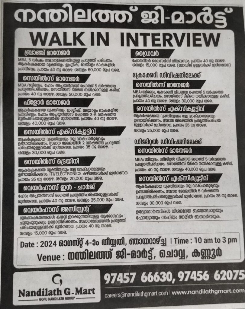 kannur Jobs 2024