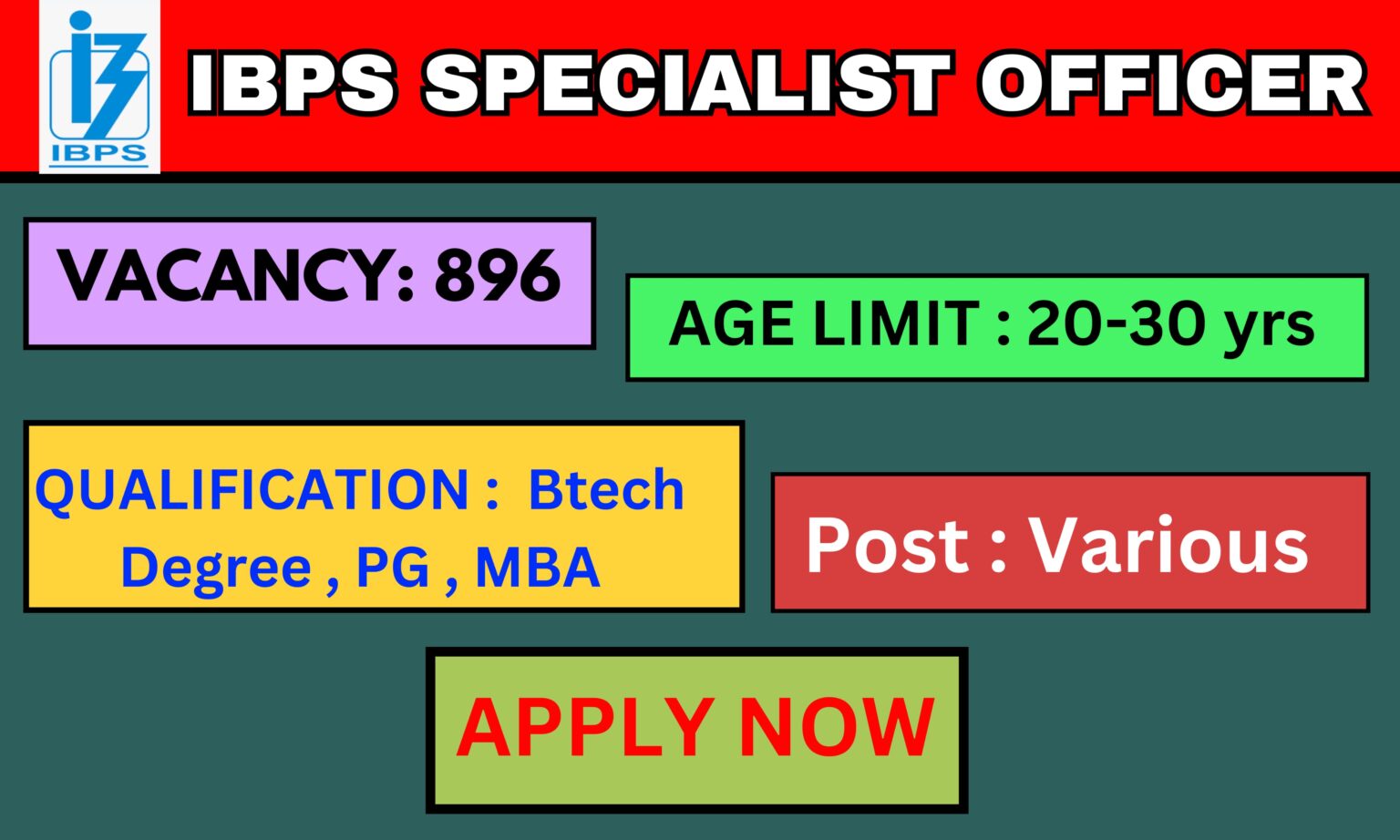 IBPS Specialist Officer Recruitment 2024